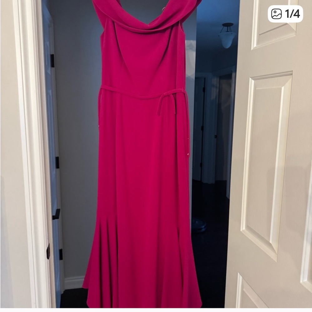 Teri Jon Strapless Fuchsia Dress - Picture 4 of 5